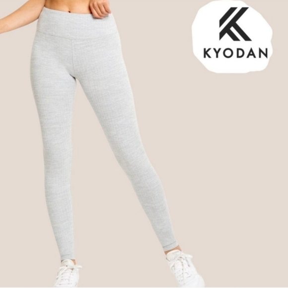Kyodan Pants - Kyodan Gray Herringbone Warming Leggings XS